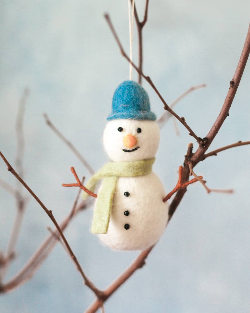 SNOWMAN FELT ORNAMENT | Handcrafted in Nepal