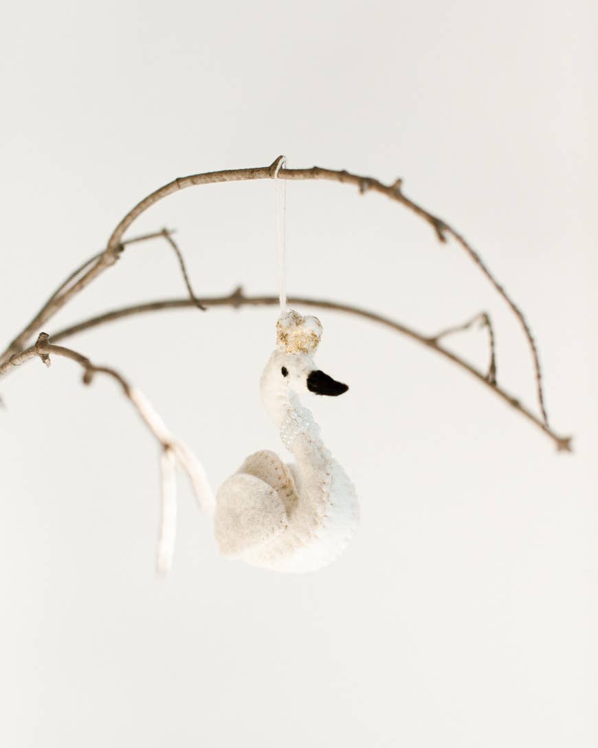 Swan Princess Felt Ornament | Handcrafted in Nepal
