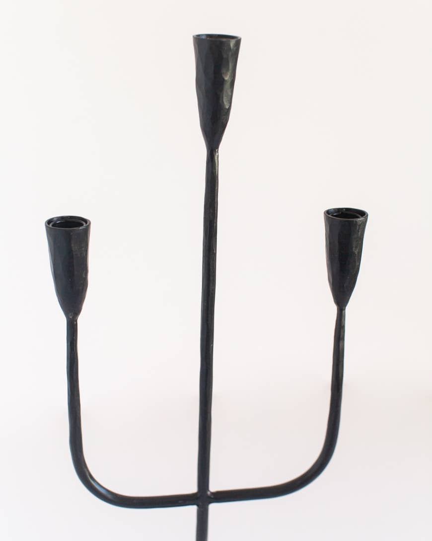 Hand-Forged Iron Candelabra