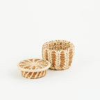 Miniature Pine Needle Basket with Lid