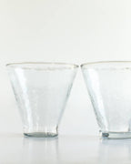 Handblown Hammered Glass Dessert Cups | Pair of 2