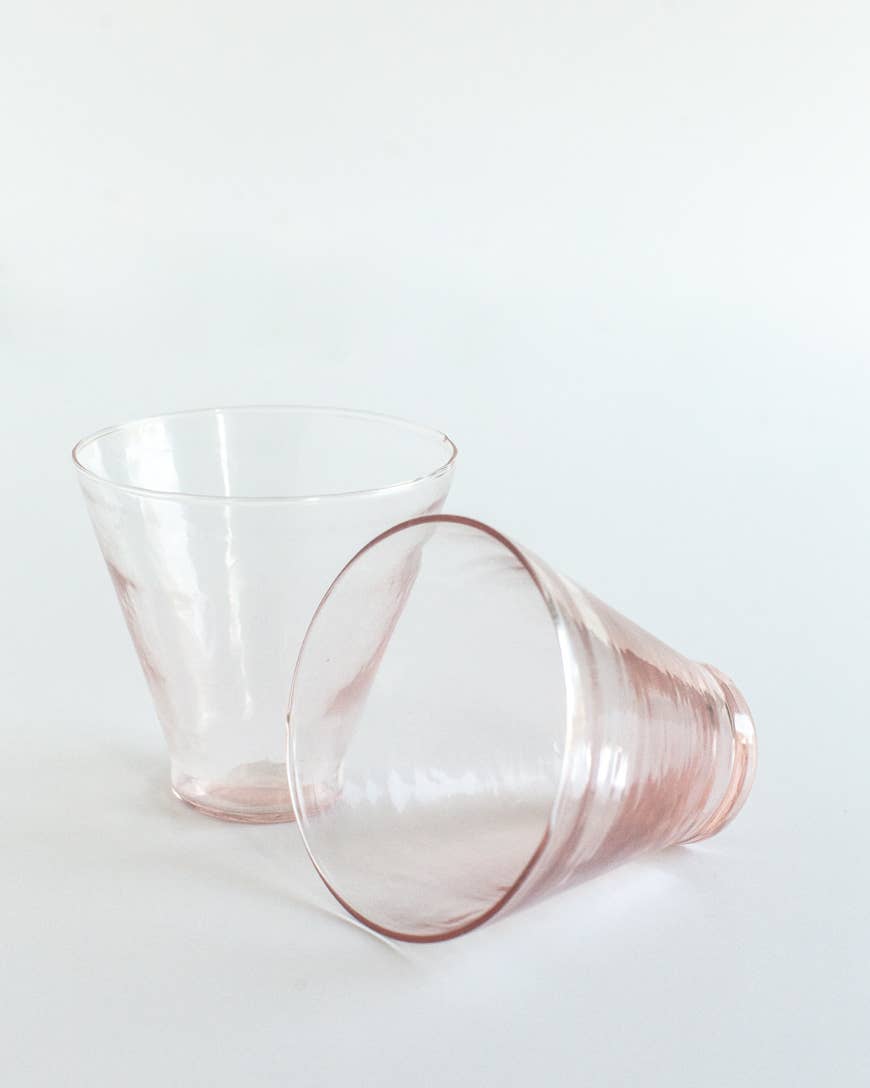 Handblown Hammered Glass Dessert Cups | Pair of 2
