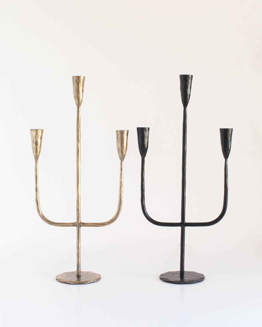 Hand-Forged Iron Candelabra