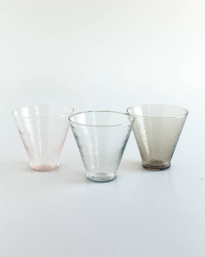 Handblown Hammered Glass Dessert Cups | Pair of 2