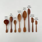 Handcrafted vintage shaped wood jam coffee scoop spoons