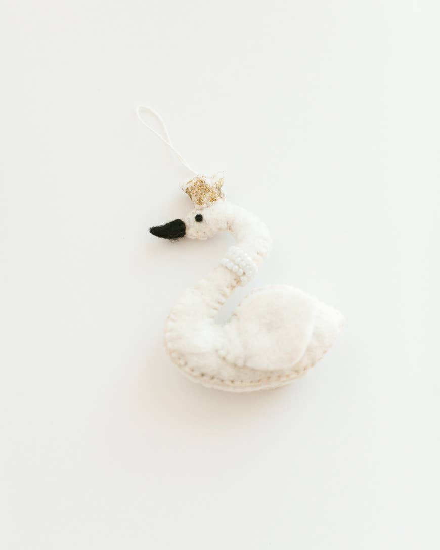 Swan Princess Felt Ornament | Handcrafted in Nepal