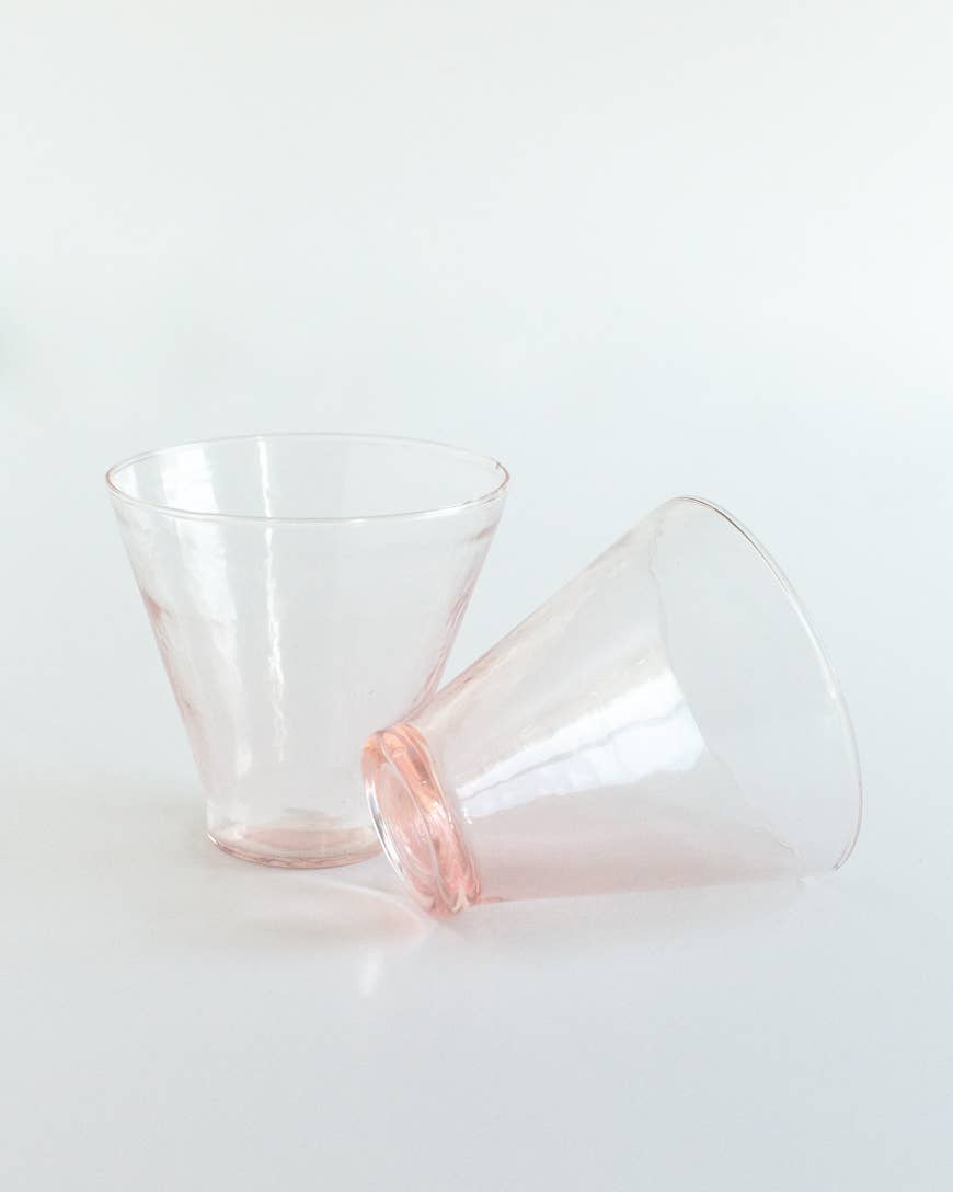 Handblown Hammered Glass Dessert Cups | Pair of 2