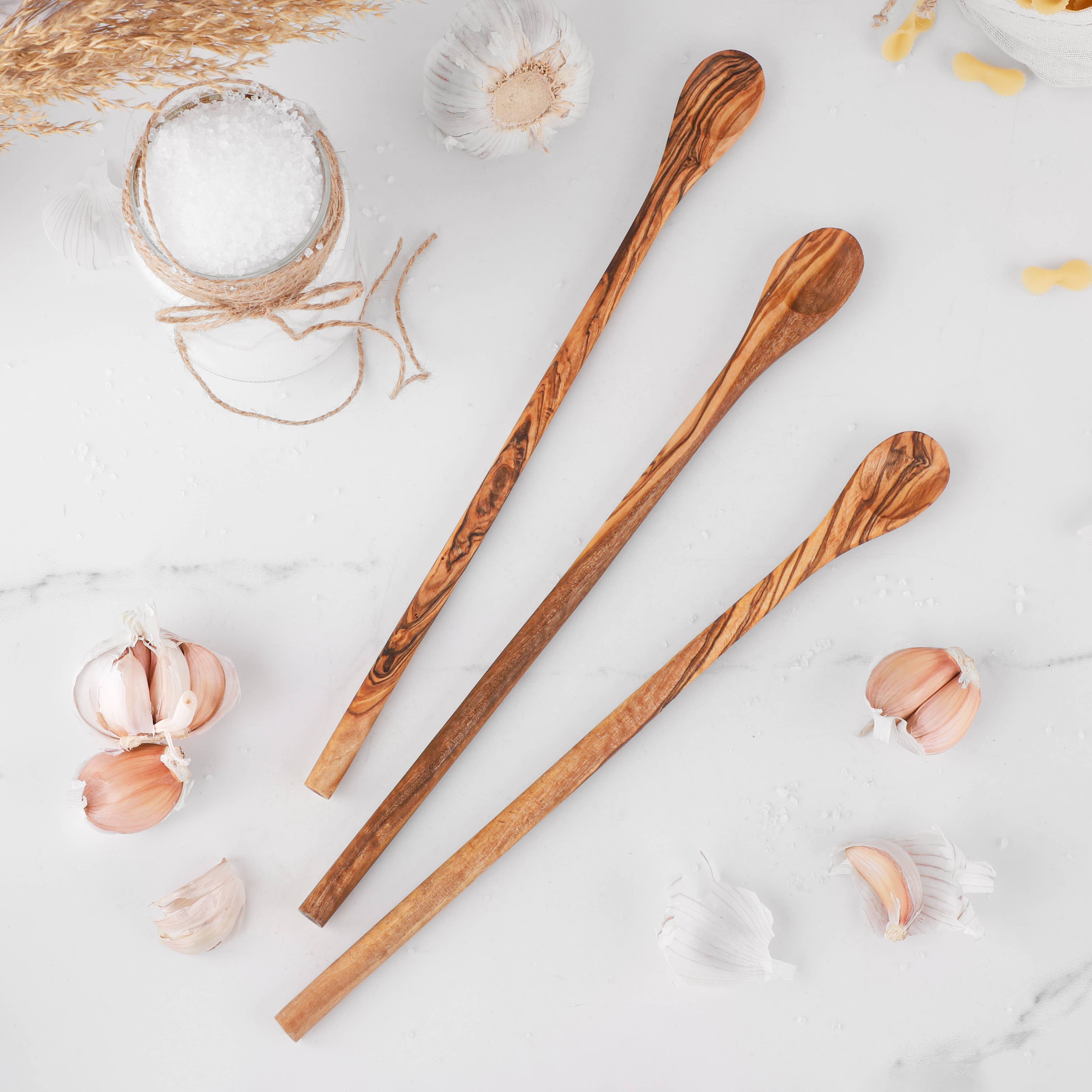 Olive Wood Long Handle Tea Spoon