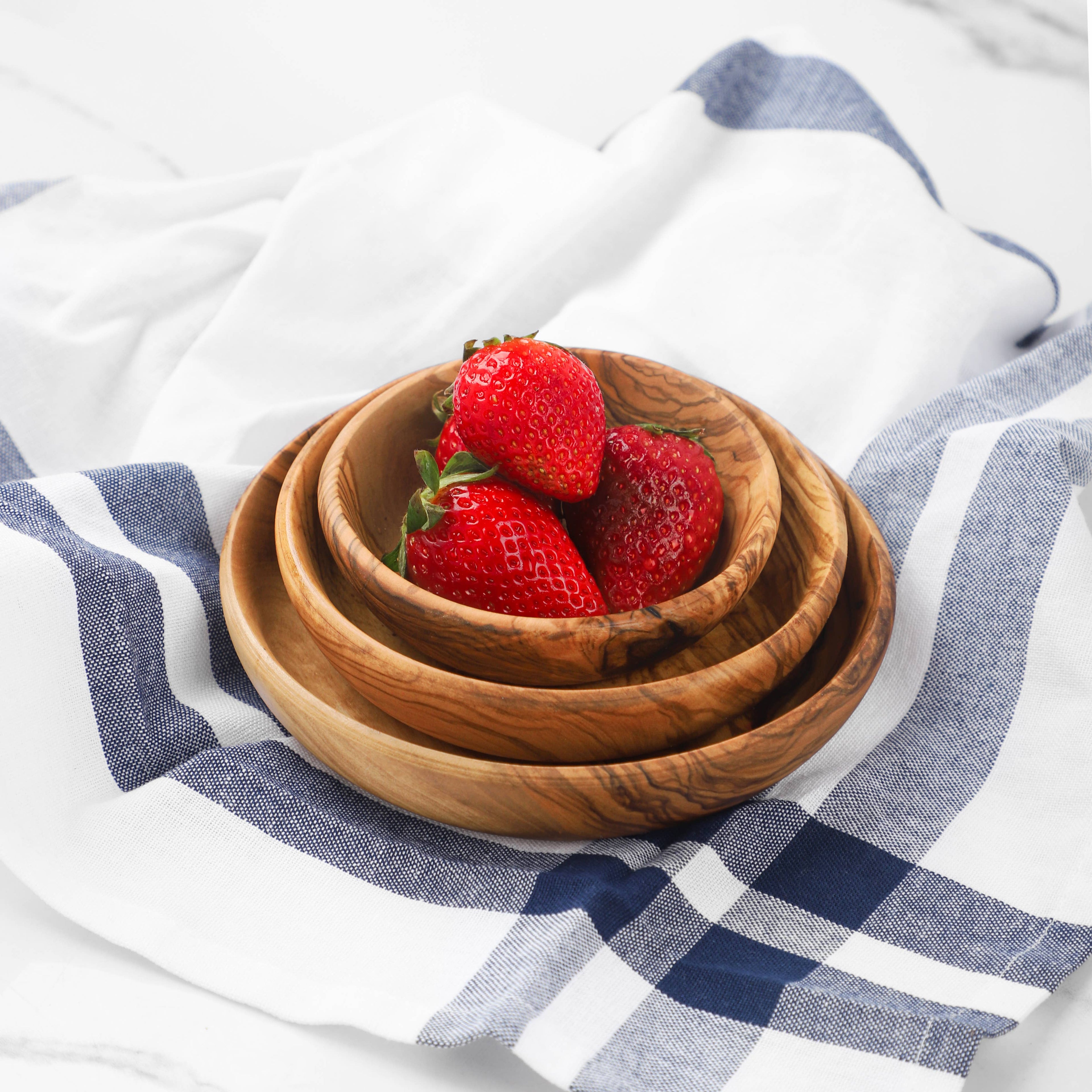 Set of 3 Olive Wood Nesting Bowls | Handmade Dipping Dishes