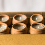 Handmade Terracotta Beeswax Tea Light Candles - Box of 10