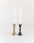 Low Diamond Hand-Forged Iron Candle Stand