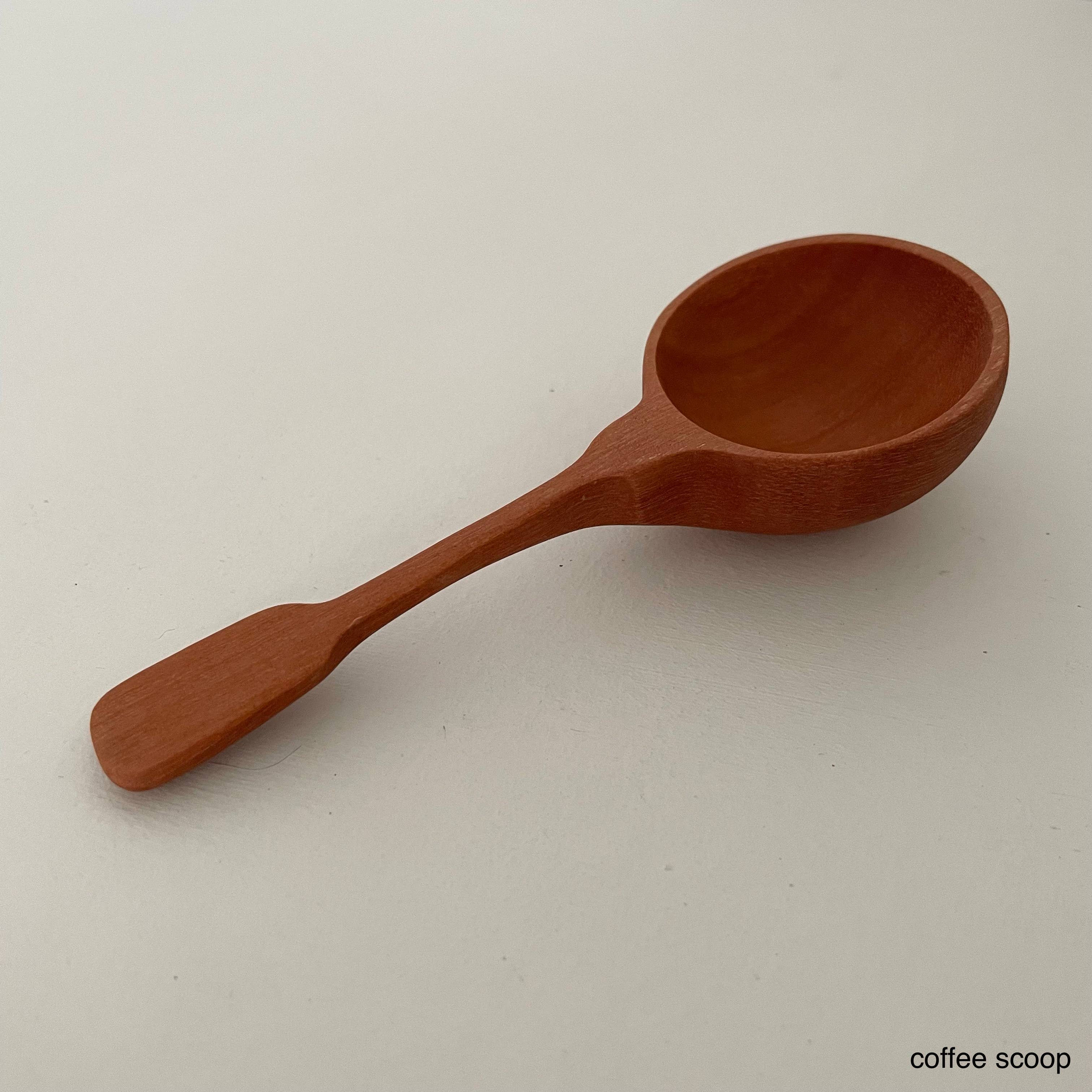 Handcrafted vintage shaped wood jam coffee scoop spoons