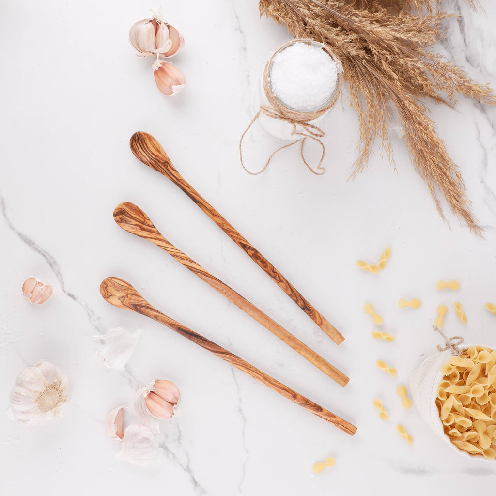 Olive Wood Long Handle Tea Spoon
