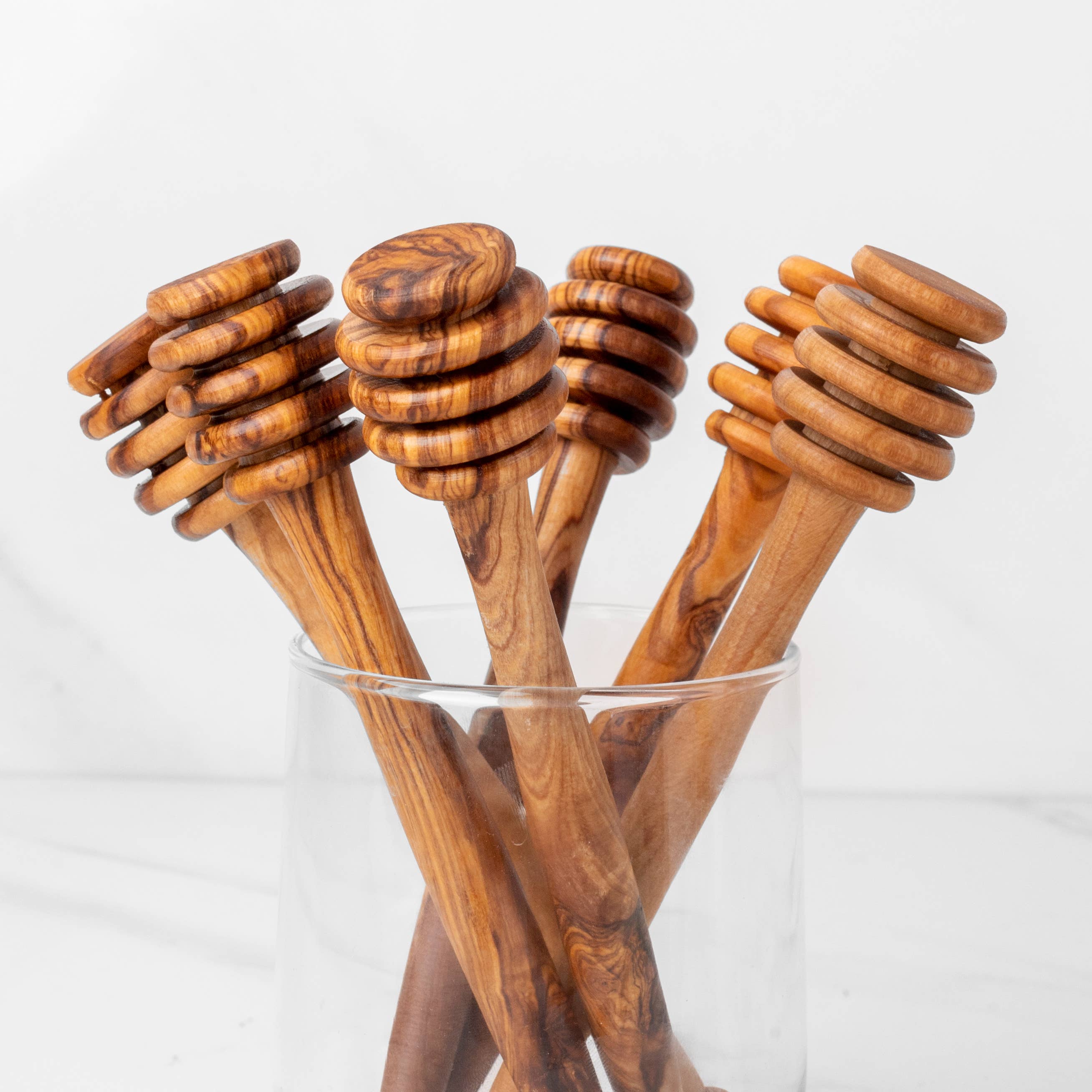 Handmade Olive Wood Honey Dipper | Rustic Drizzling Tool