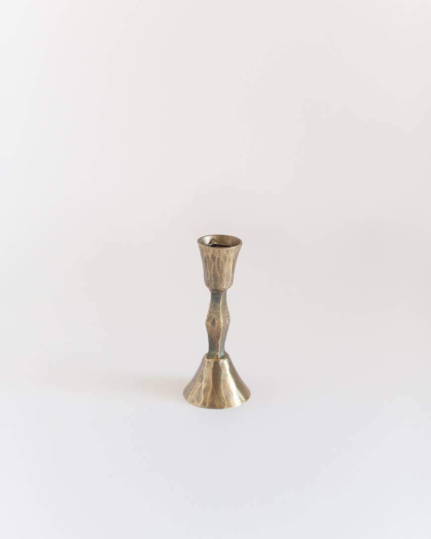 Low Diamond Hand-Forged Iron Candle Stand