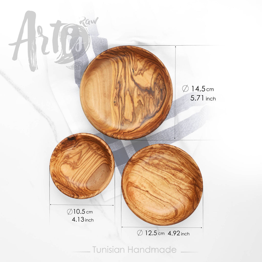 Set of 3 Olive Wood Nesting Bowls | Handmade Dipping Dishes