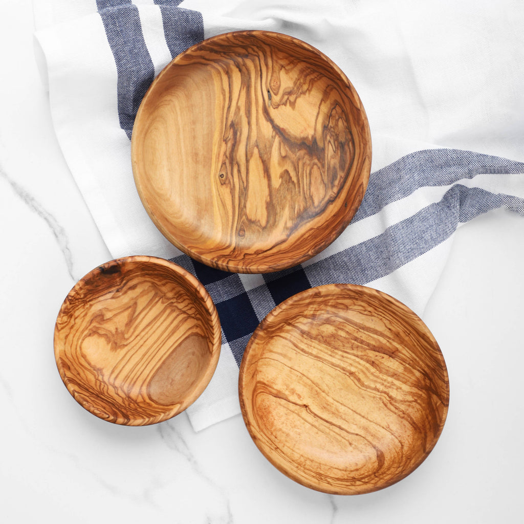 Set of 3 Olive Wood Nesting Bowls | Handmade Dipping Dishes