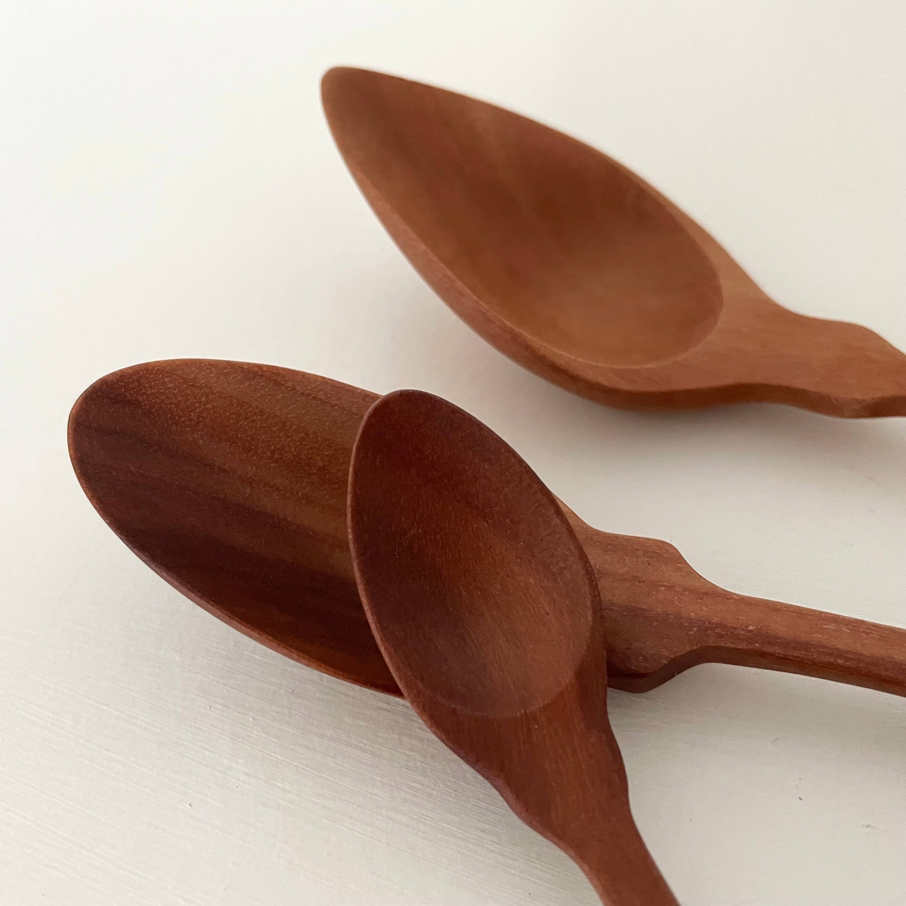 Handcrafted vintage shaped wood jam coffee scoop spoons